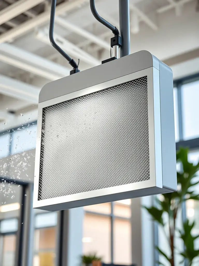 Standard Expanded Metal used as a filter in an air purification system, emphasizing its ability to trap particles and improve air quality.