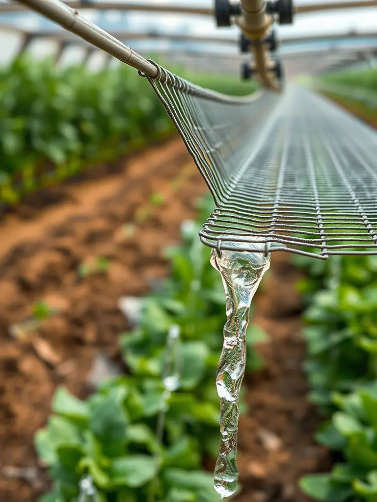 Nickel wire mesh used as a filtration system in an agricultural irrigation setup, highlighting its ability to withstand chemical exposure.