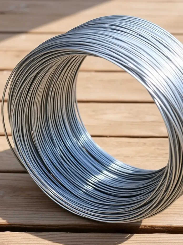 A roll of high-tensile steel wire used in the fixed knot fence, showcasing its strength and durability. The wire is neatly coiled and ready for installation.