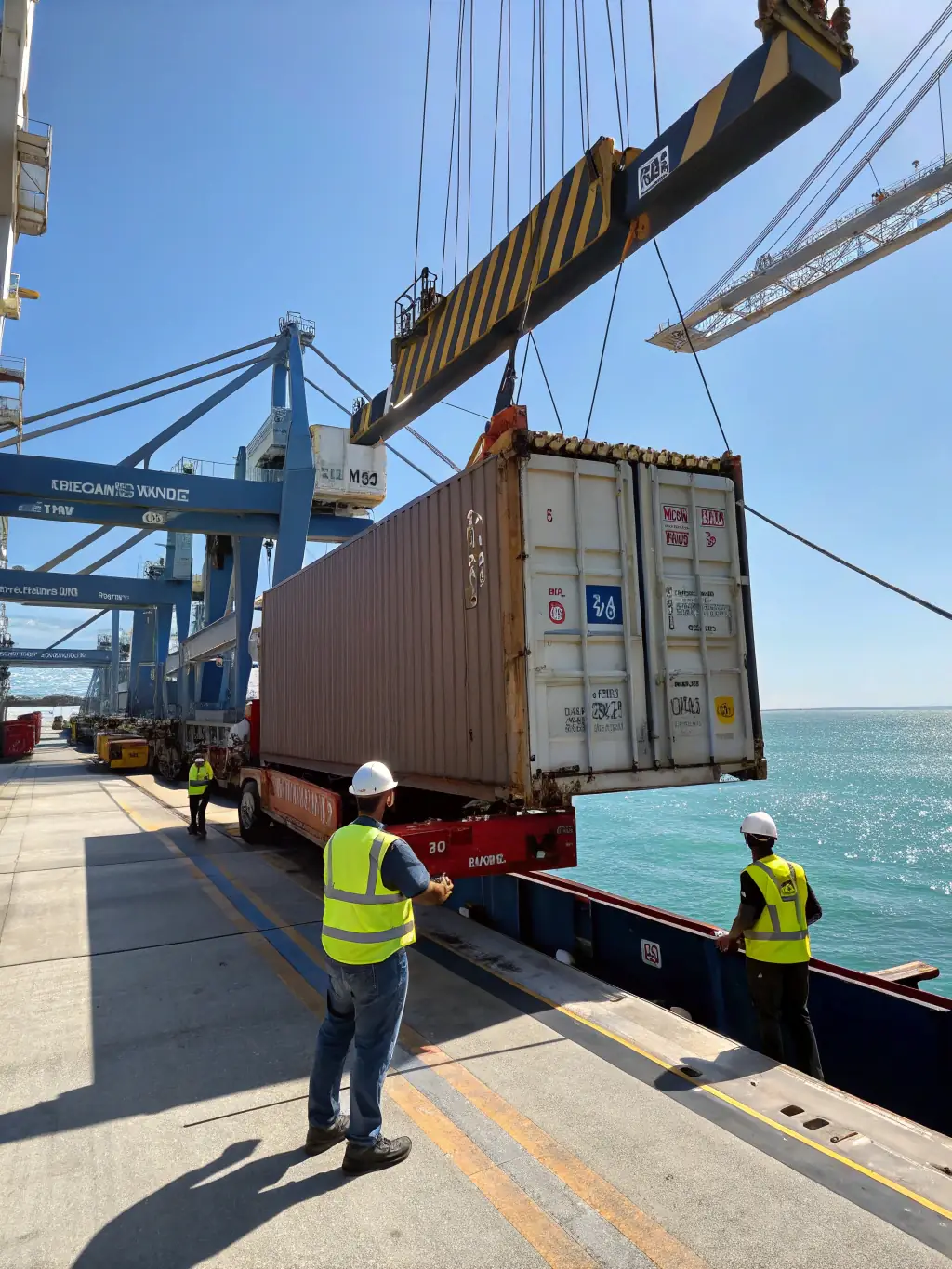 A container being loaded with rolls of Hebei Mutual Metal's poultry netting, highlighting the company's global export capabilities and efficient logistics.
