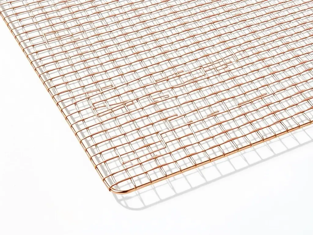 A close-up shot of market-grade wire mesh, showcasing its uniform weave and robust construction, set against a backdrop of an industrial manufacturing facility.