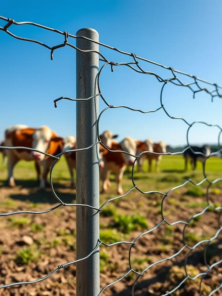 A close-up shot of Hebei Mutual Metal's hexagonal poultry netting, showcasing its tight weave and durable galvanized coating, set against a blurred background of a chicken coop.