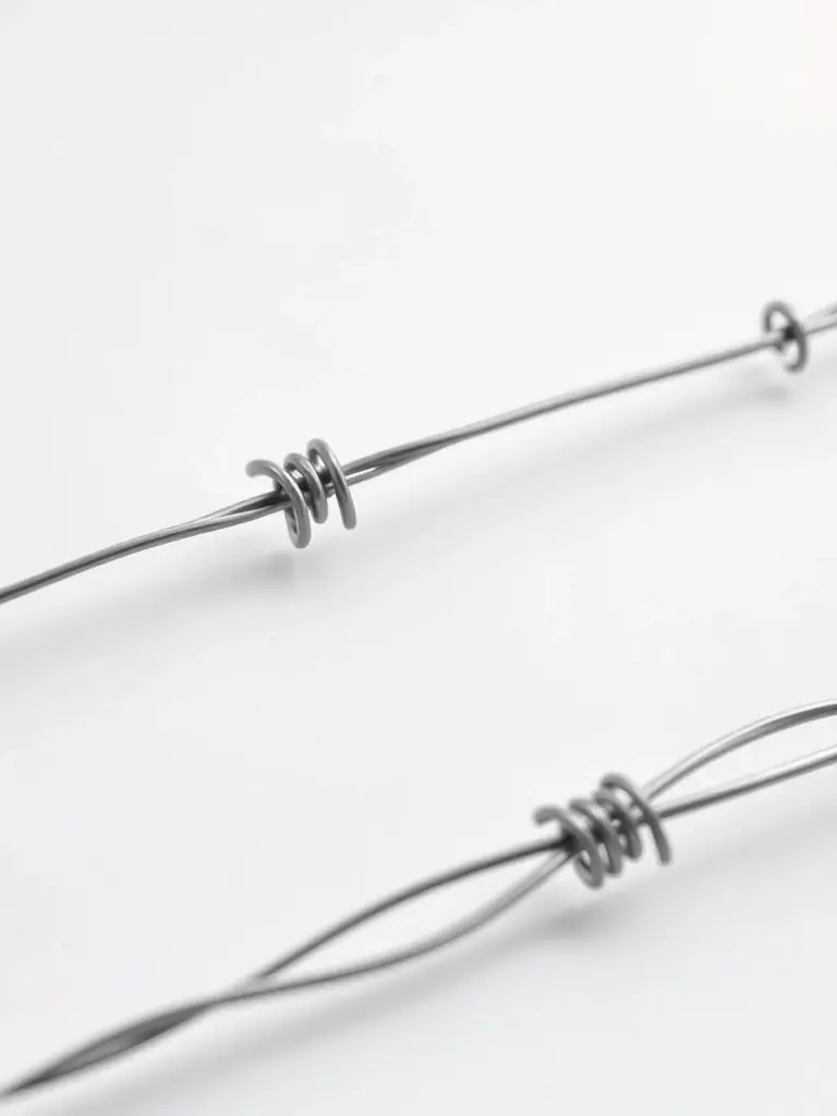 A clear shot of barbless wire, demonstrating its smooth surface and safe design, perfect for applications where injury risk needs to be minimized.