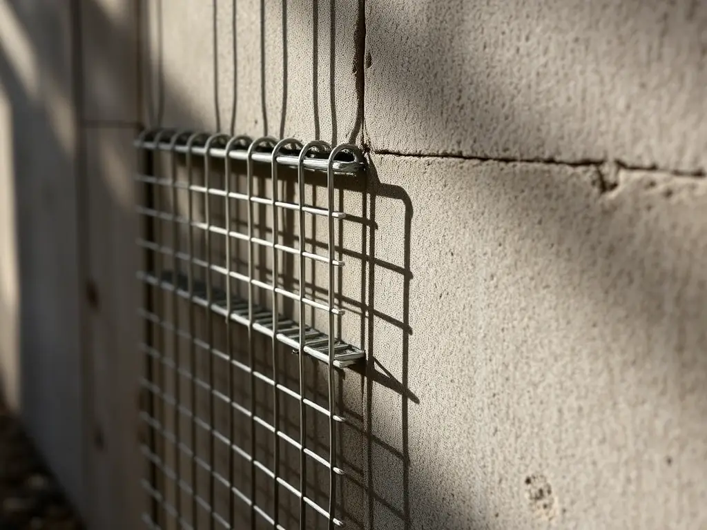 A photograph of Welded Hardware Mesh being used as reinforcement in a concrete structure, demonstrating its ability to enhance structural integrity in construction projects.