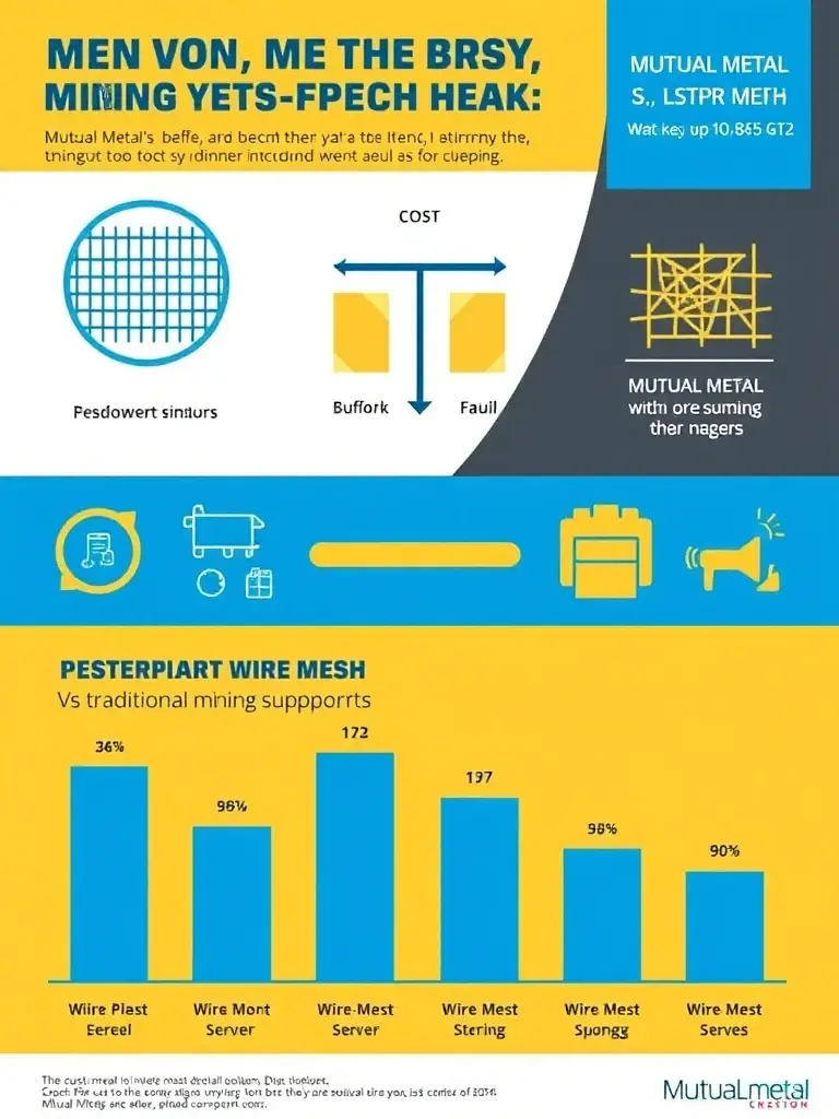 A graph comparing the cost-effectiveness of Mutual Metal's mesh versus traditional mining support methods, highlighting the long-term savings.