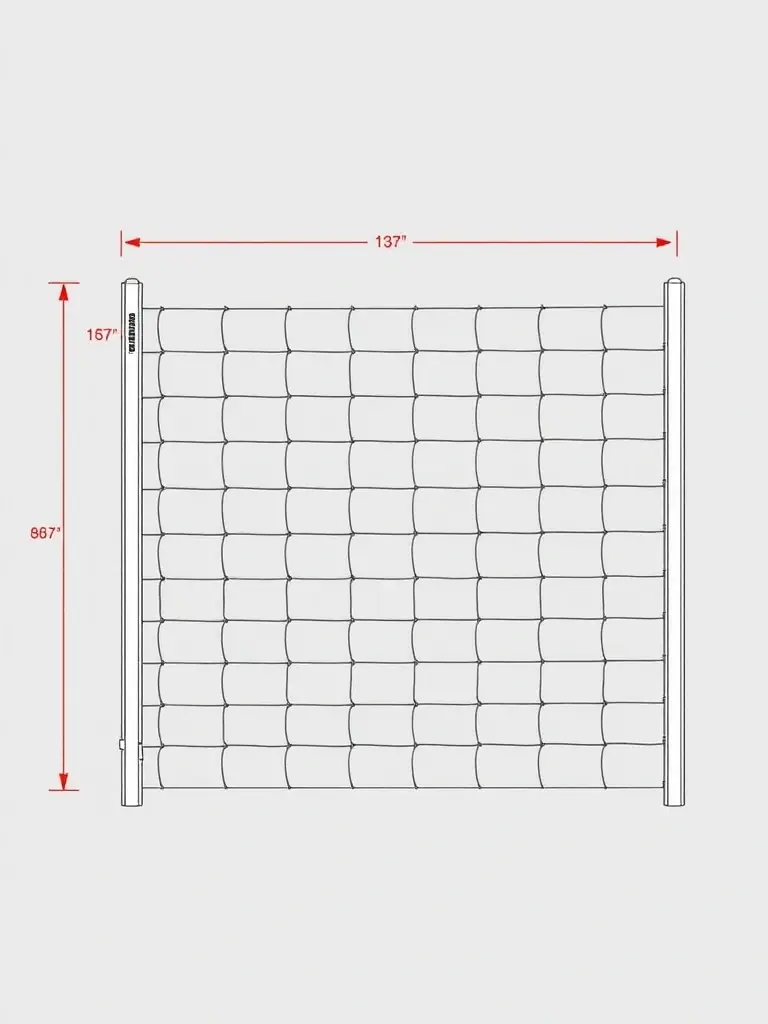 A diagram illustrating the dimensions of a standard cattle panel, including height, length, and wire spacing. The diagram includes precise measurements in both metric and imperial units.