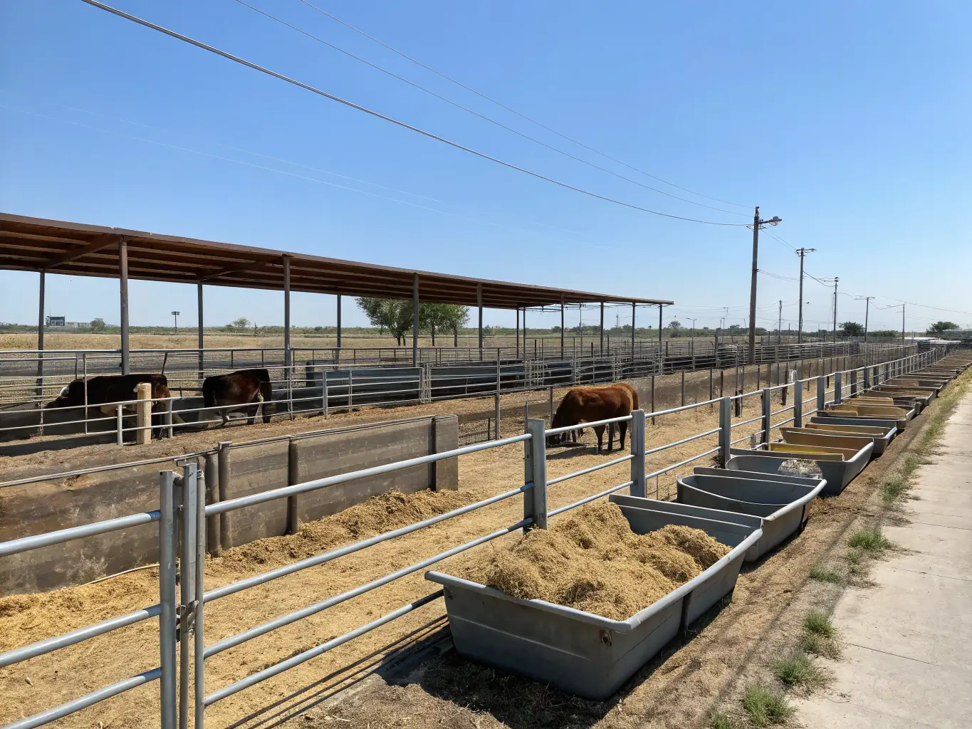 A wide shot of cattle safely contained within a Mutual Metal welded wire panel enclosure. The image highlights the smooth, burr-free surface of the panels, minimizing the risk of injury to the animals.
