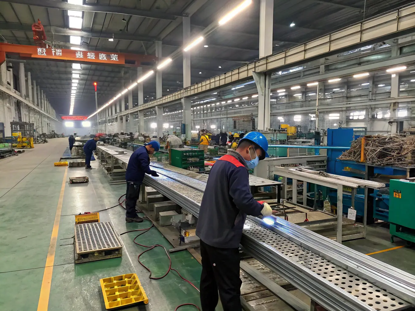 An image showcasing the manufacturing process of Mutual Metal's hardware mesh, focusing on the quality control checks and precision machinery used to ensure consistent product quality.