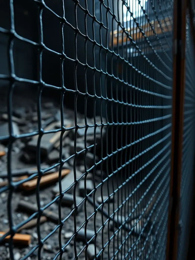 A close-up of Mutual Metal's welded mesh being installed in a surface mine, showcasing its ease of installation and adaptability to different terrain.