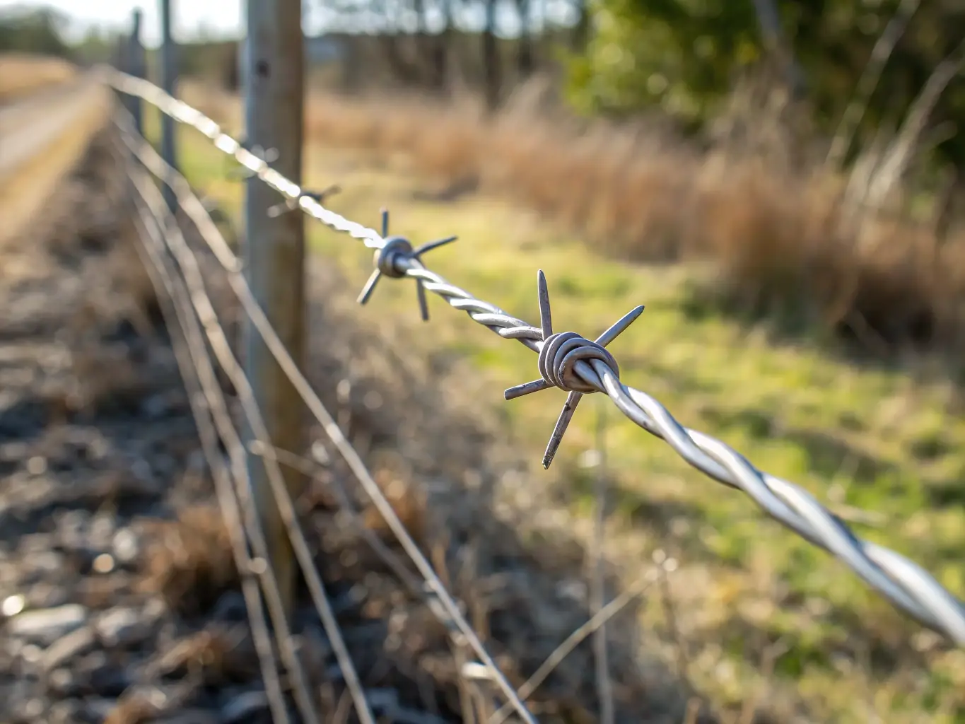 A high-resolution image showcasing a close-up of the urban fence material, highlighting its texture and finish, set against an urban backdrop with blurred buildings in the background.