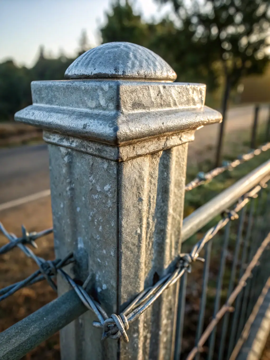 A close-up shot of an Urban Fence panel, showcasing its robust construction and high-quality materials, with a focus on the welding points and protective coating to emphasize its durability.