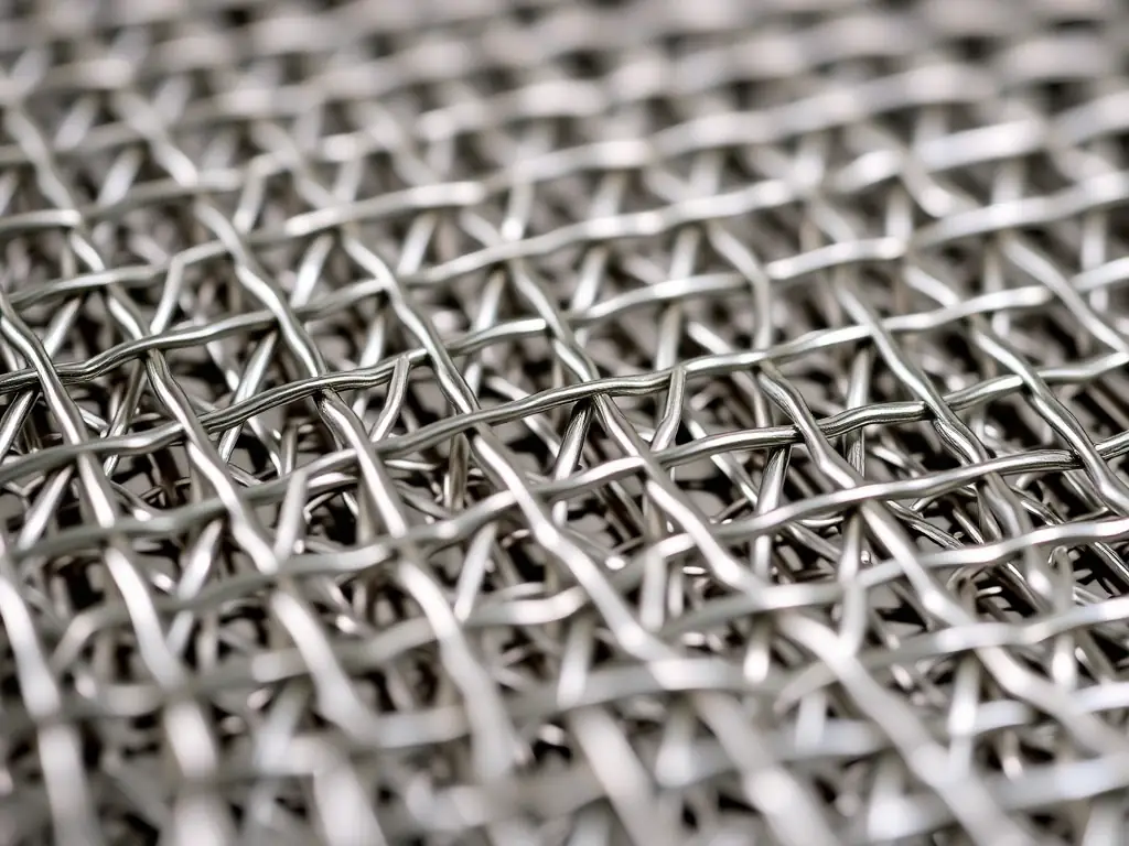 A close-up shot of Mutual Metal's mosquito mesh, showcasing the precision welding and uniform mesh size, highlighting the quality of the material and construction.