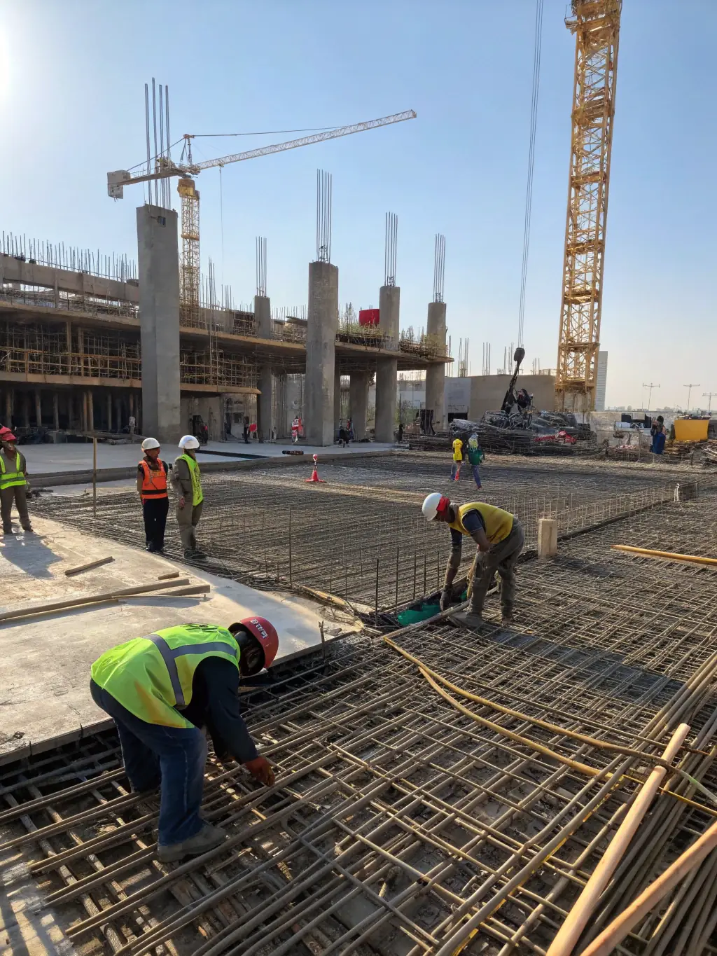 A photograph showcasing Mutual's woven wire mesh being used as a protective screen in heavy-duty construction equipment, emphasizing its durability and safety features.