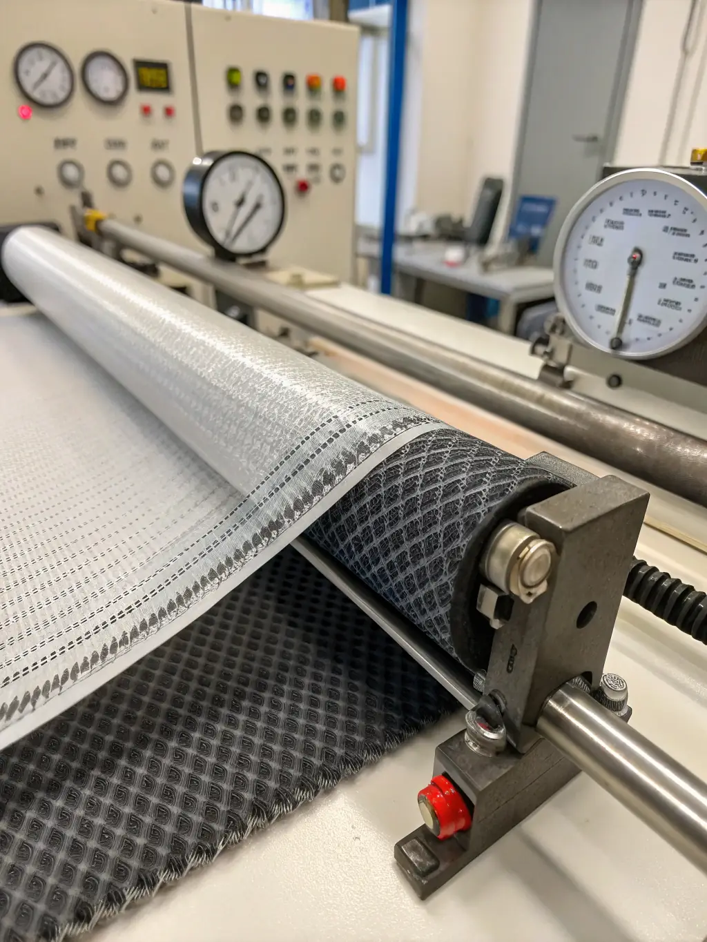 A visual representation of Mutual's woven wire mesh undergoing rigorous testing for tensile strength and durability, showcasing its ability to withstand extreme conditions.