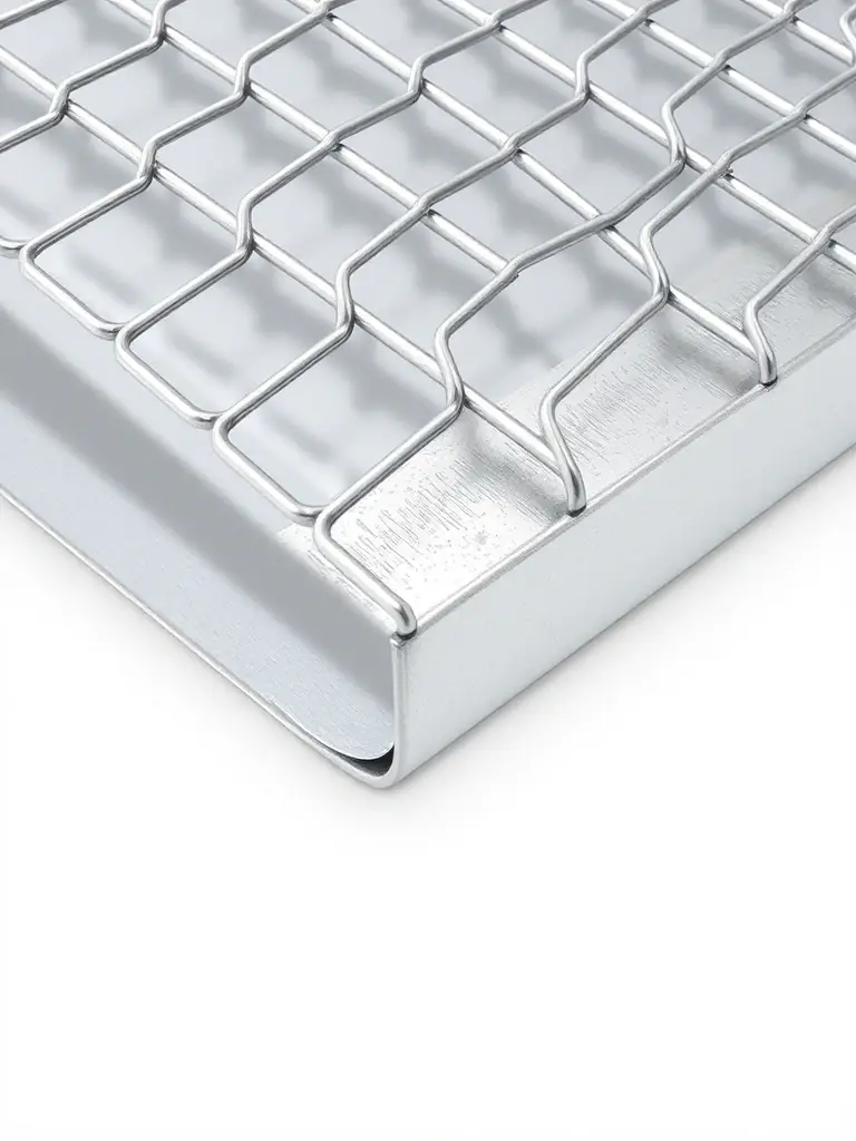 A detailed illustration of the recommended specifications for welded wire mesh, including wire diameter, mesh spacing, and material composition, ensuring compliance with industry standards.