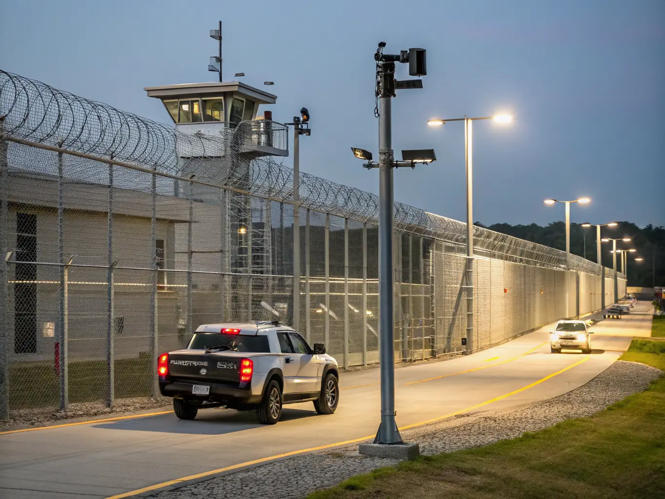 A high-resolution image of a metal wire mesh used as a security barrier in a high-security facility, highlighting its strength and protective capabilities.