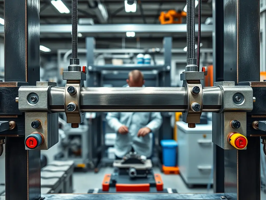 An image showcasing a load test on a bar grating panel, demonstrating its high load-bearing capacity and structural integrity.