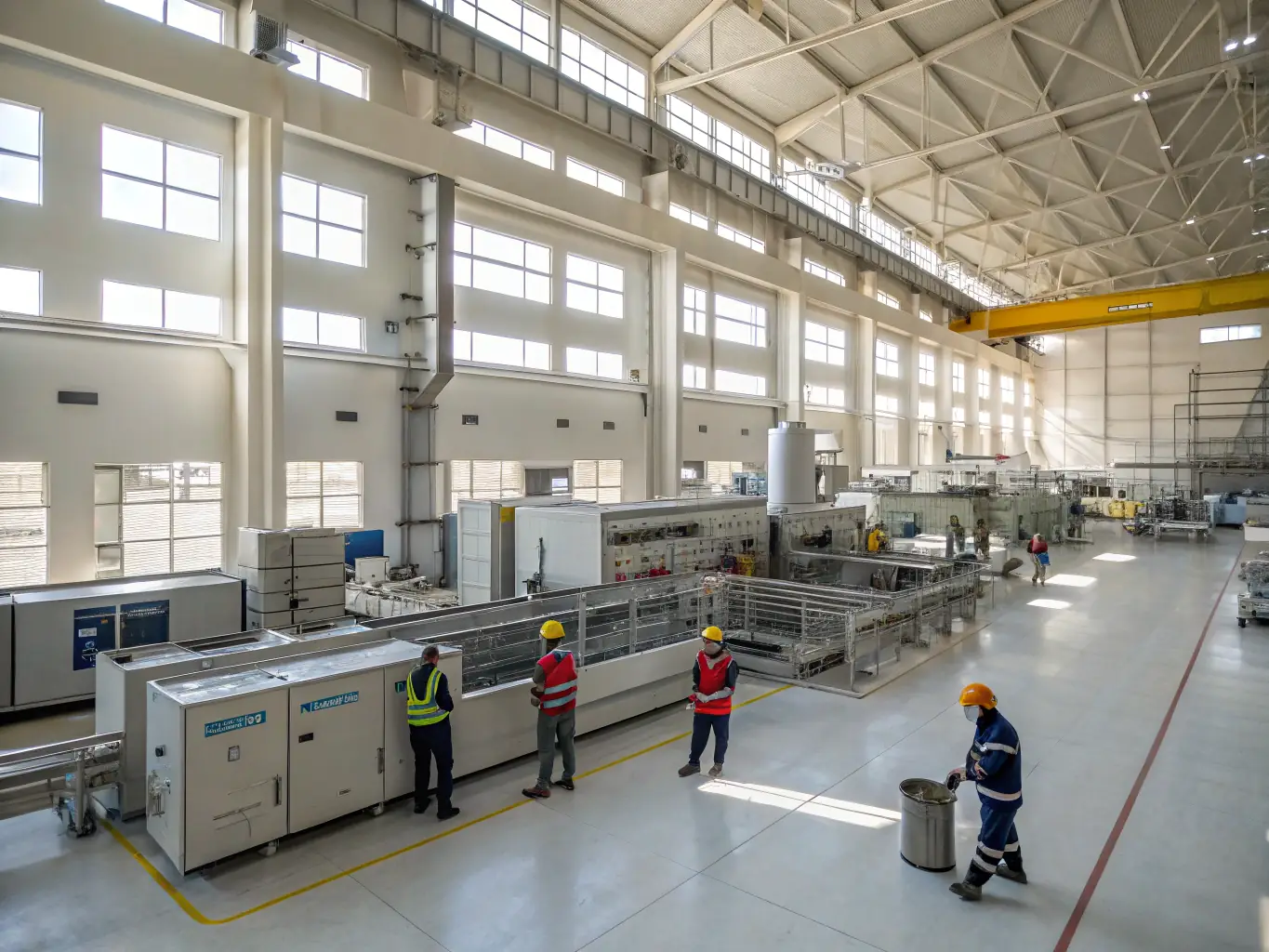 A photograph of a mechanical screening setup in a mining facility, with metal wire mesh separating different sizes of materials.
