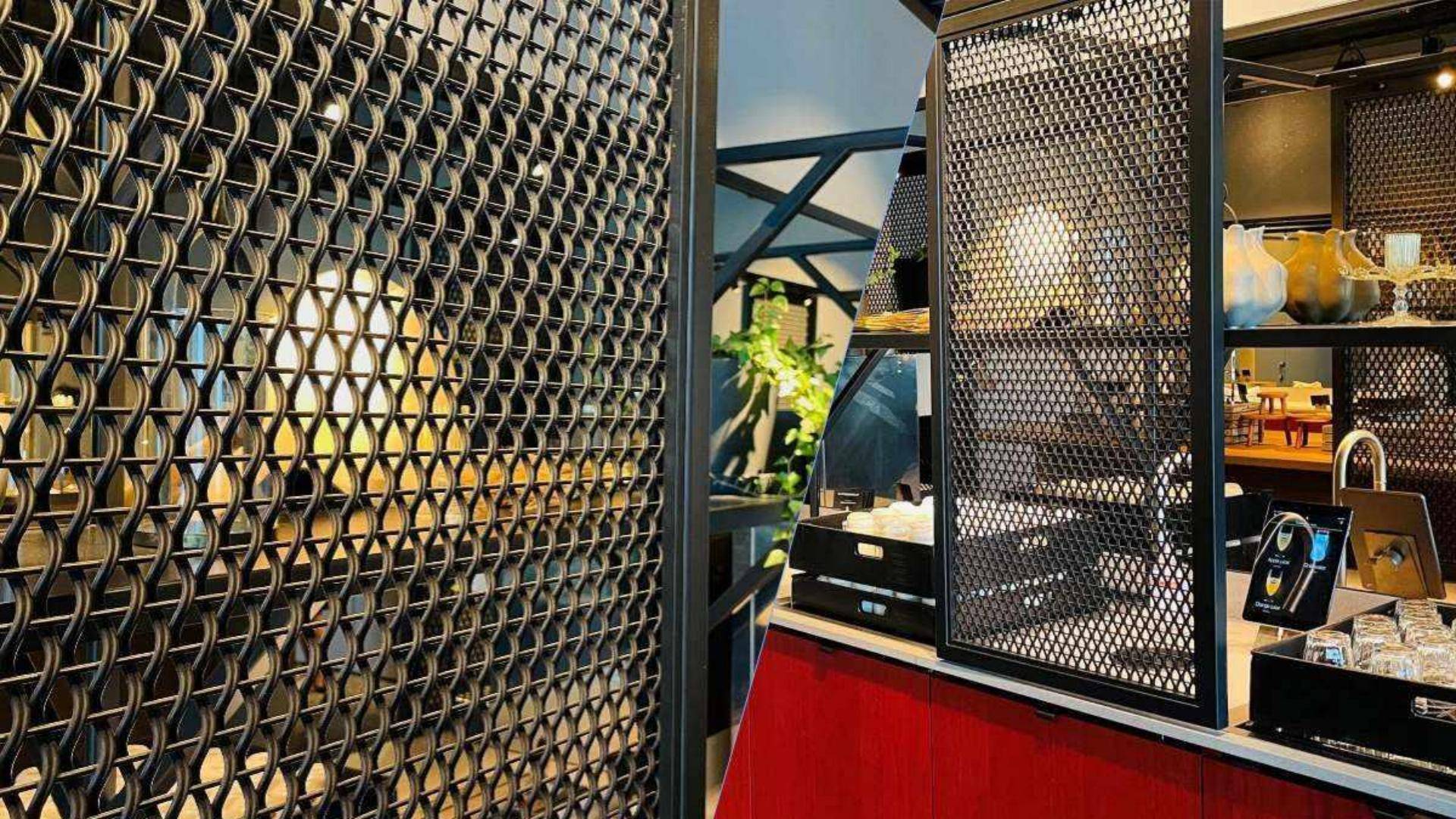 Decorative woven wire mesh used in interior architecture(1)