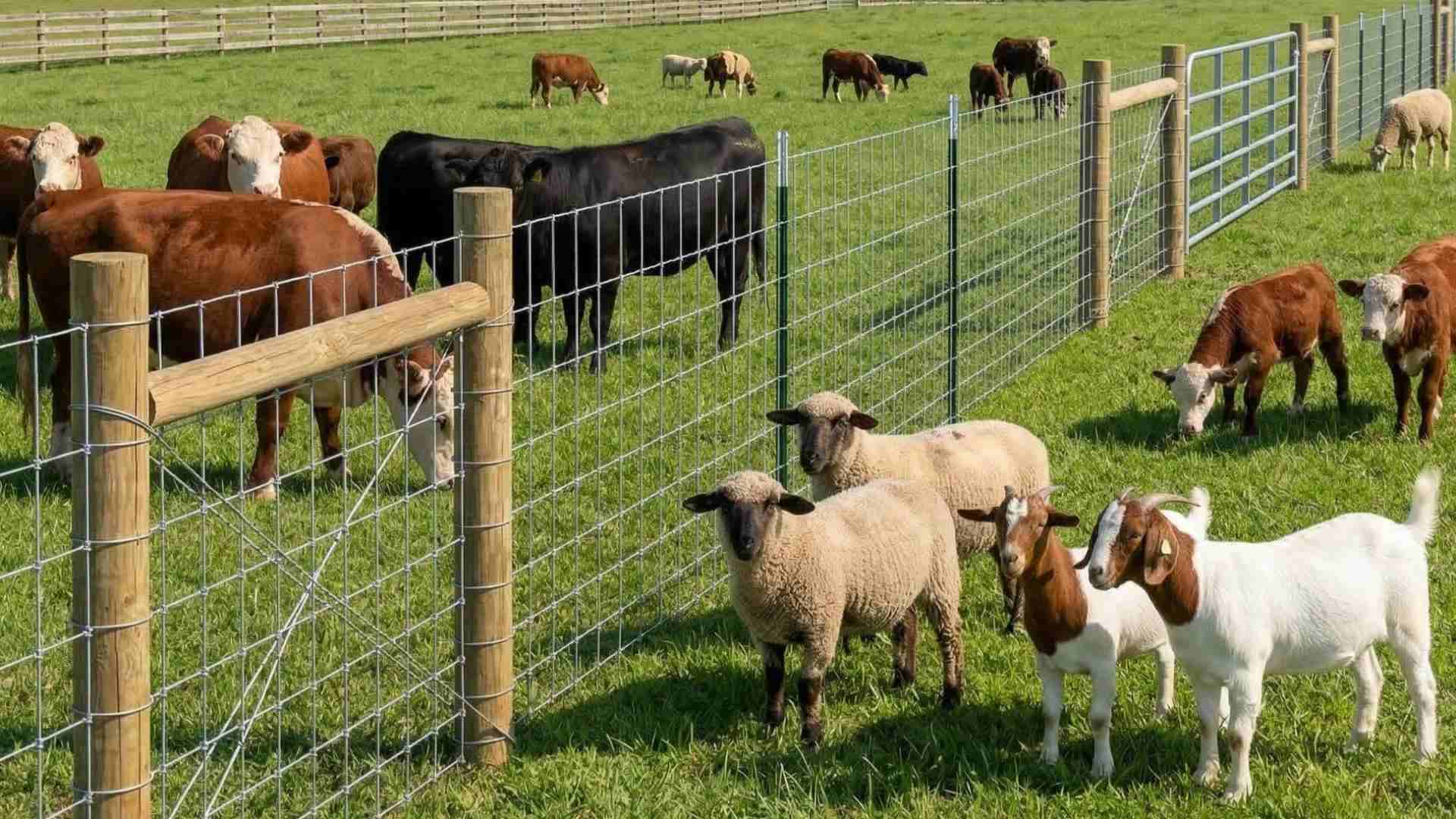 Garvee 3 9ft x 164ft Galvanized Cattle Fence- Fixed Knot Livestock Wire Fence(1)(1)