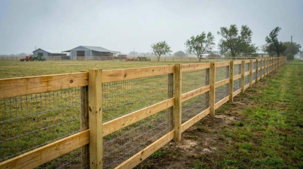 woven wire fence for agricultural storage