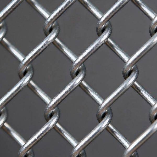 Close-up of 4 0 mm galvanized chain link mesh