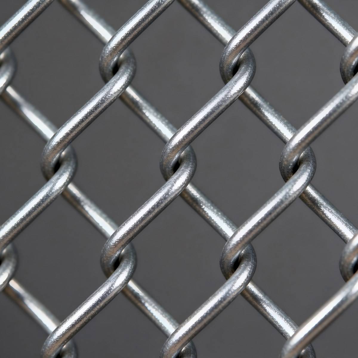 Close-up of 4 0 mm galvanized chain link mesh
