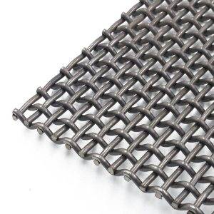 Heavy-duty manganese steel double crimp wire mesh for mining screening.