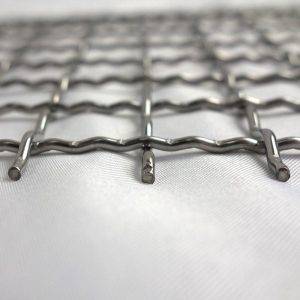 High carbon steel intermediate crimp wire mesh for screening applications.