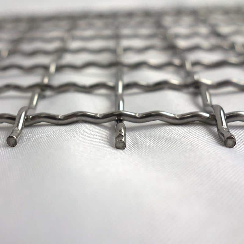 High carbon steel intermediate crimp wire mesh for screening applications.