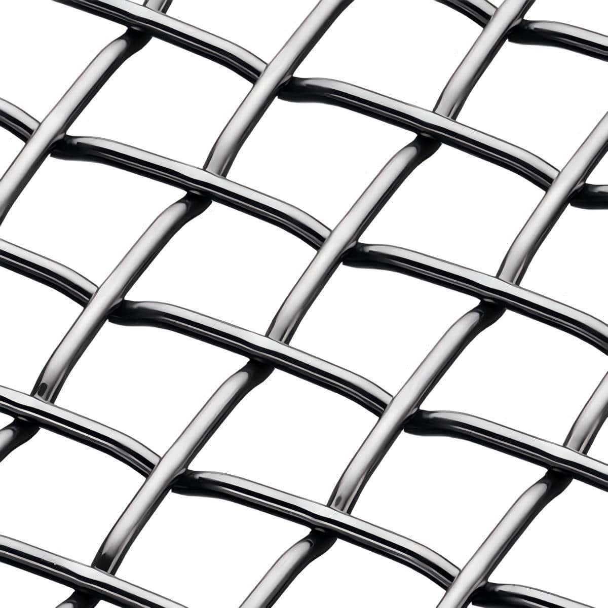 Close-up of galvanized steel flat top crimp wire mesh for industrial screening.