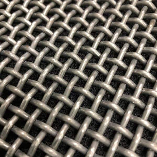 Close-up of high carbon steel double crimp wire mesh for industrial screening.