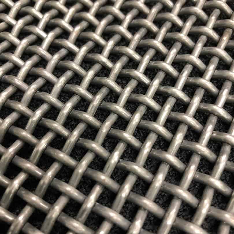 Close-up of high carbon steel double crimp wire mesh for industrial screening.