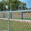 sports complex enclosed with galvanized chain link fencing