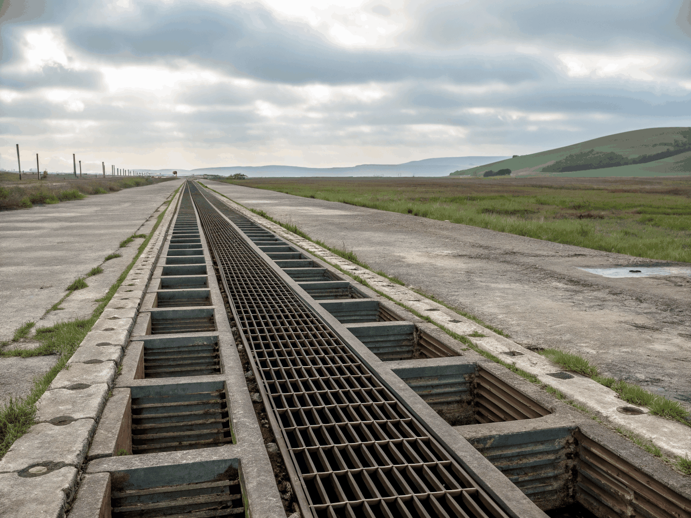 Engineered industrial drainage trench grating and frame