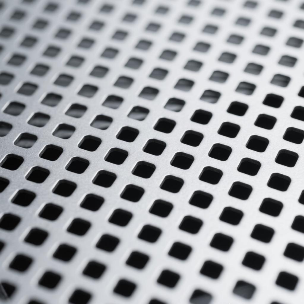 Square hole perforated metal sheet pattern